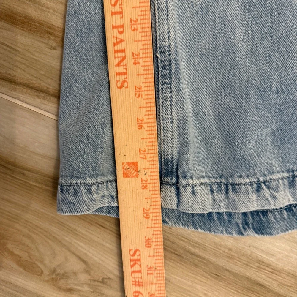 Free People We The Free Super Sweep Wide Leg Jeans Light Wash Blue Denim S - Picture 7 of 8